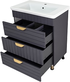 Brevita Тумба с раковиной Gloster 80 графит – фотография-2